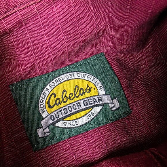 Cabelas Outdoor Gear Mens XL Tall Red Long Sleeve Button Front Shirt Casual - Picture 5 of 10